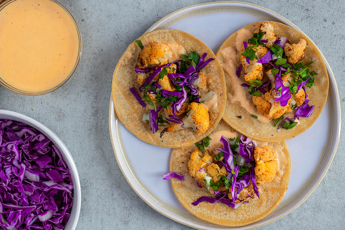 cauliflower tacos chipotle cashew cream