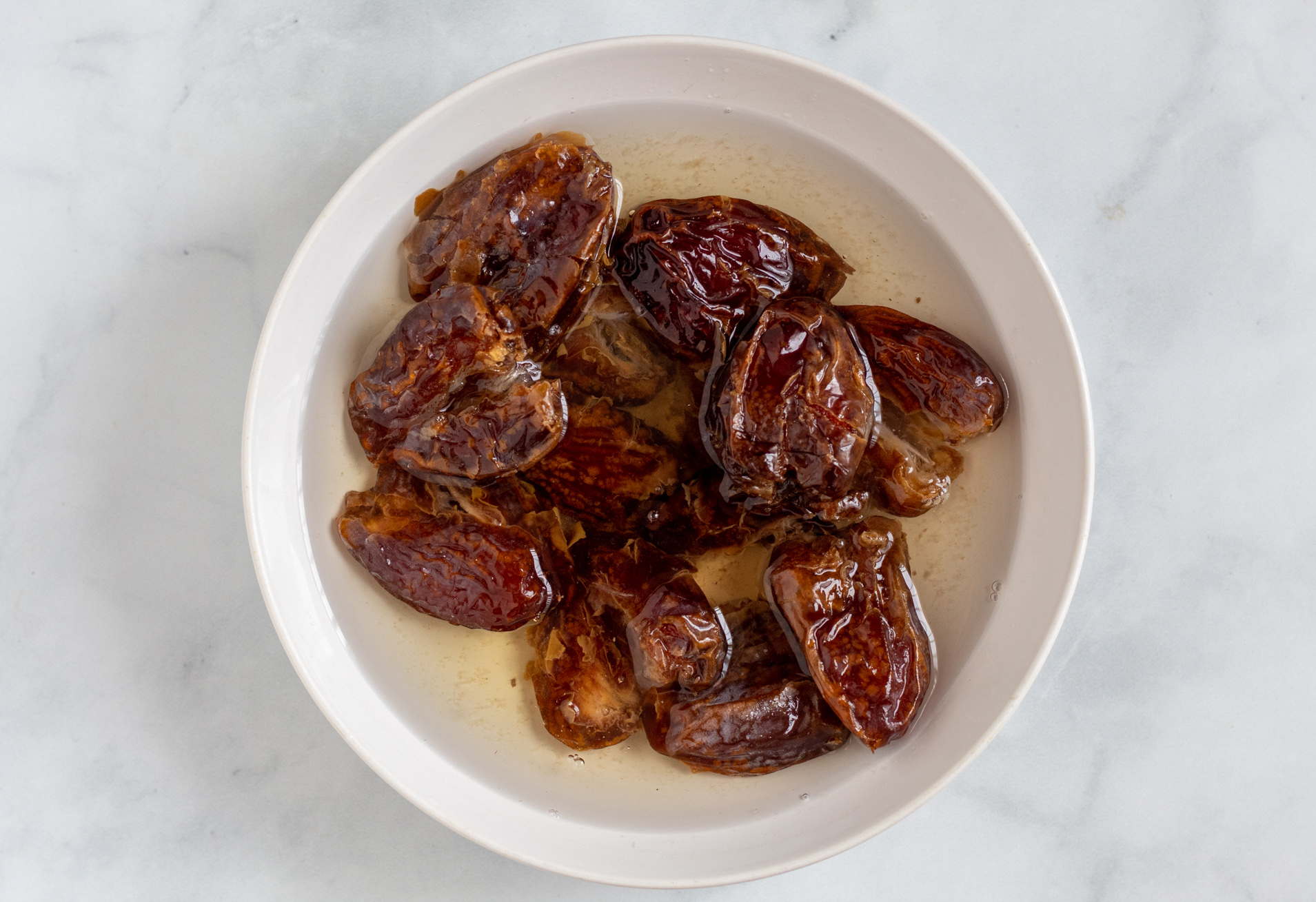 No Bake Brownie Bites medjool dates soaking