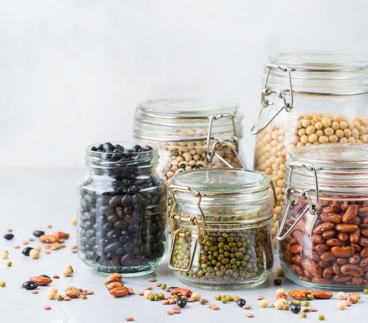 Vegan plant based protein sources include beans and grains