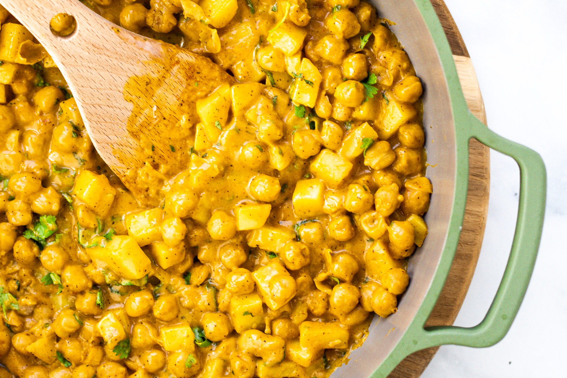 Easy chickpea and coconut curry with lime and cilantro