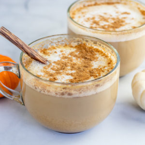 pumpkin spice latte with oat milk