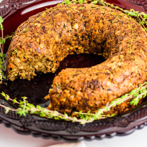 Vegan Holiday Roast sliced