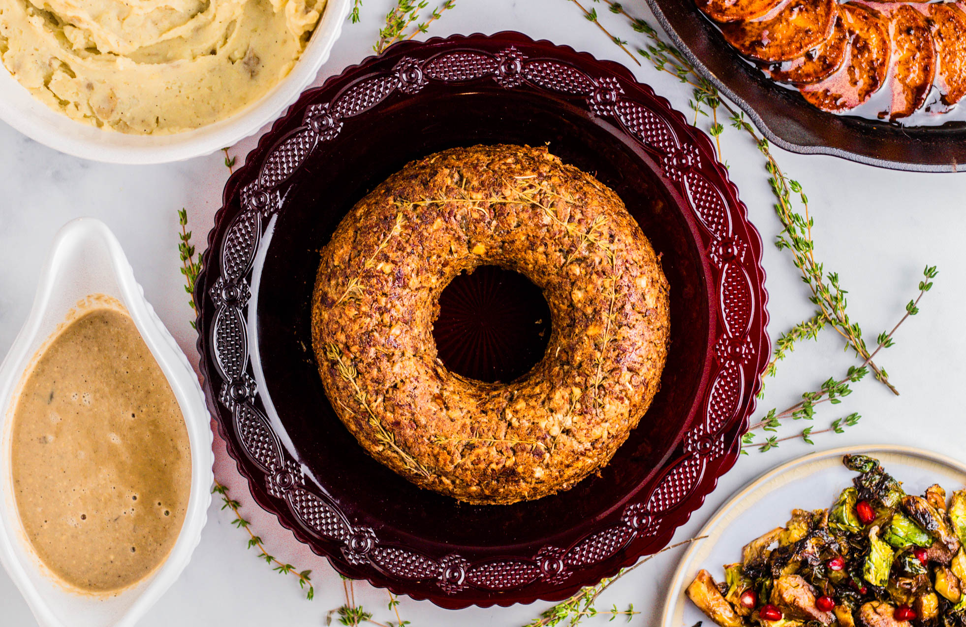 Vegan Holiday Roast spread