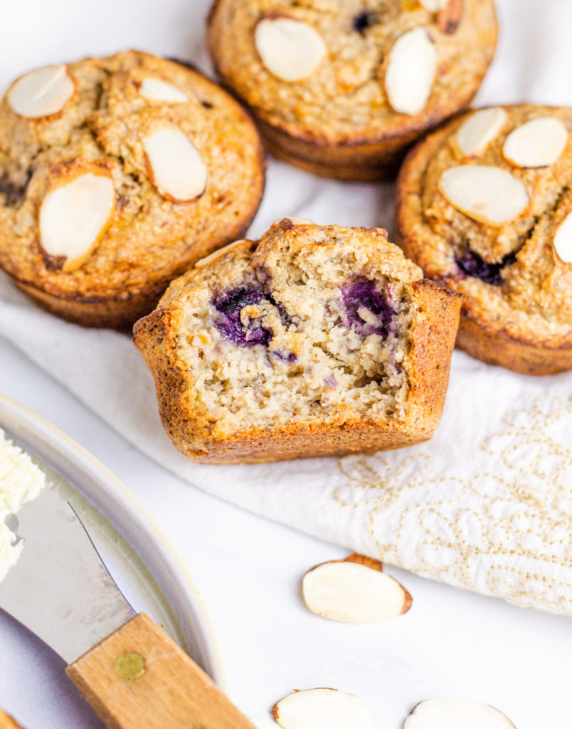 Banana Blueberry Muffins vegan and gluten free