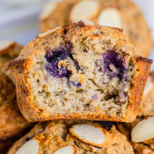 Banana Blueberry Muffins vegan and gf gluten free