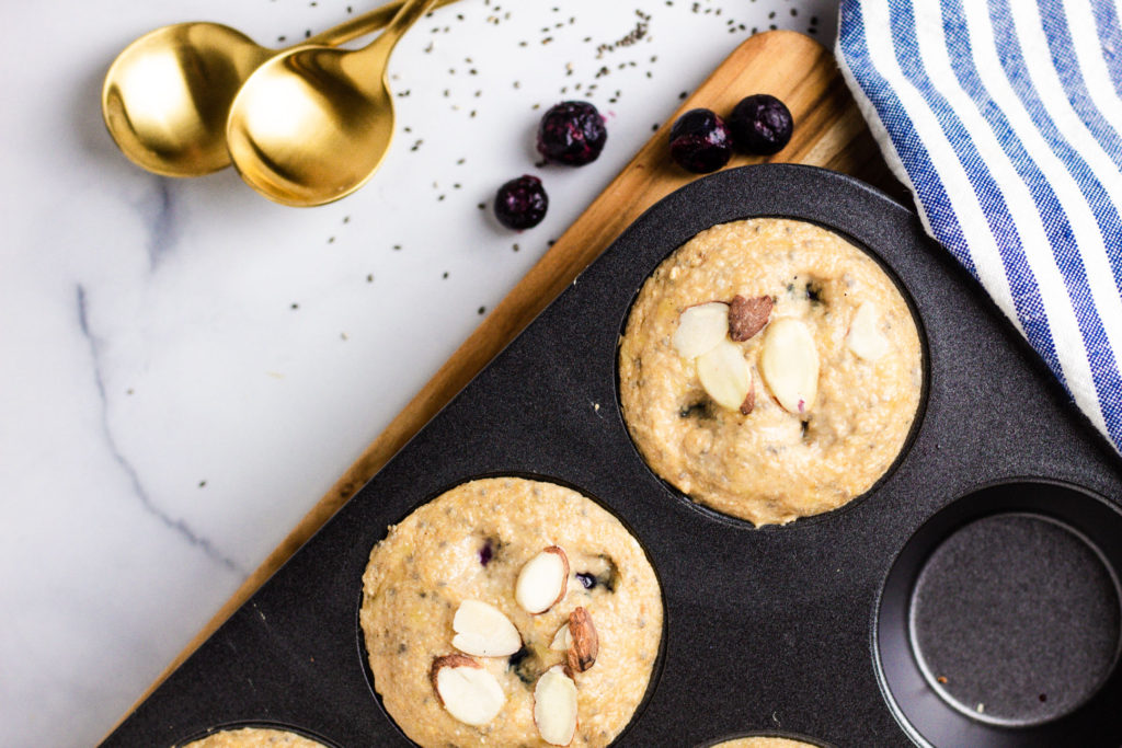 Banana Blueberry Muffins batter