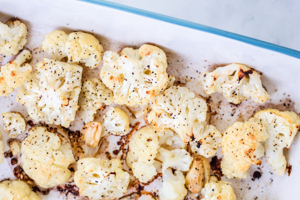 Roasted cauliflower and garlic