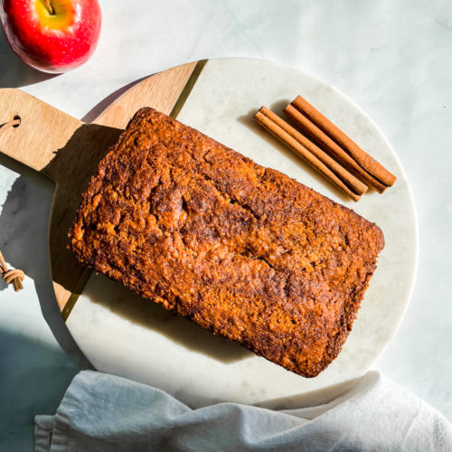 Vegan Cinnamon Apple Bread recipe, plantbased, gluten free