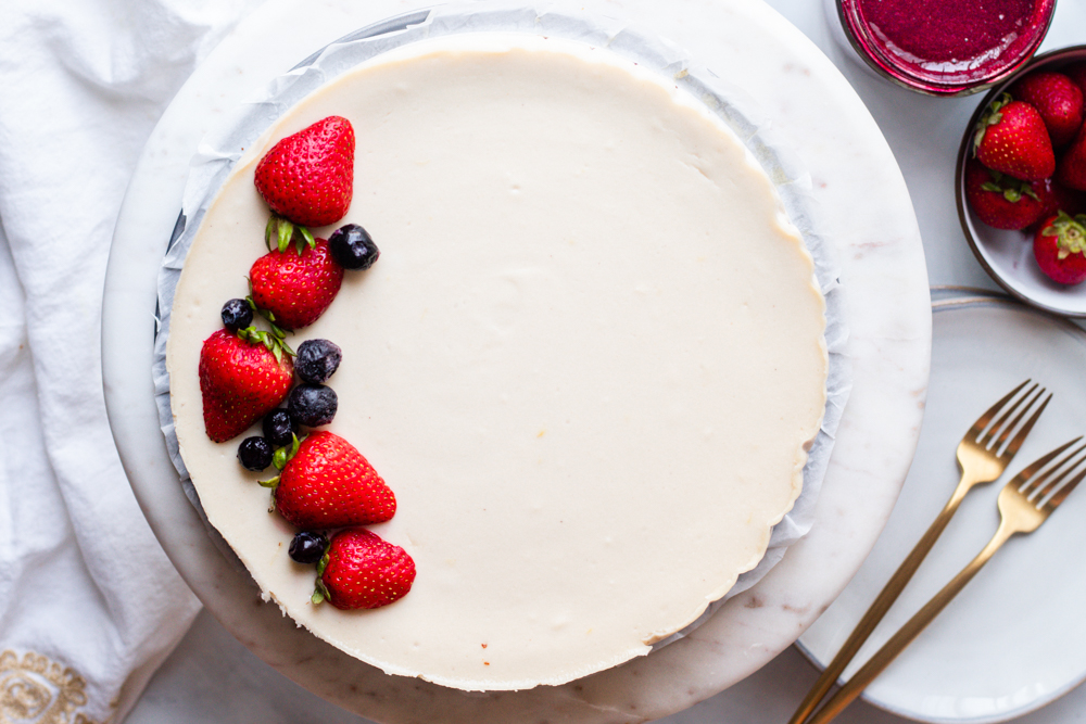 New York Vegan Cheesecake - overhead 1