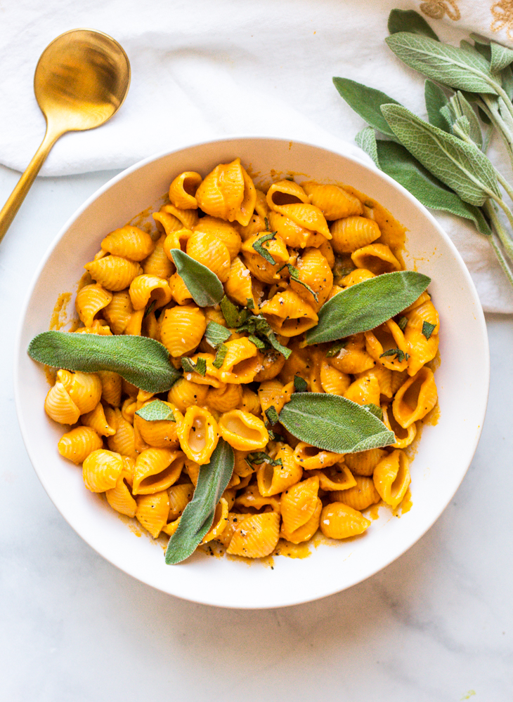 Creamy Chickpea Pasta with Pumpkin Sauce vegan plantbased dairyfree gluten free